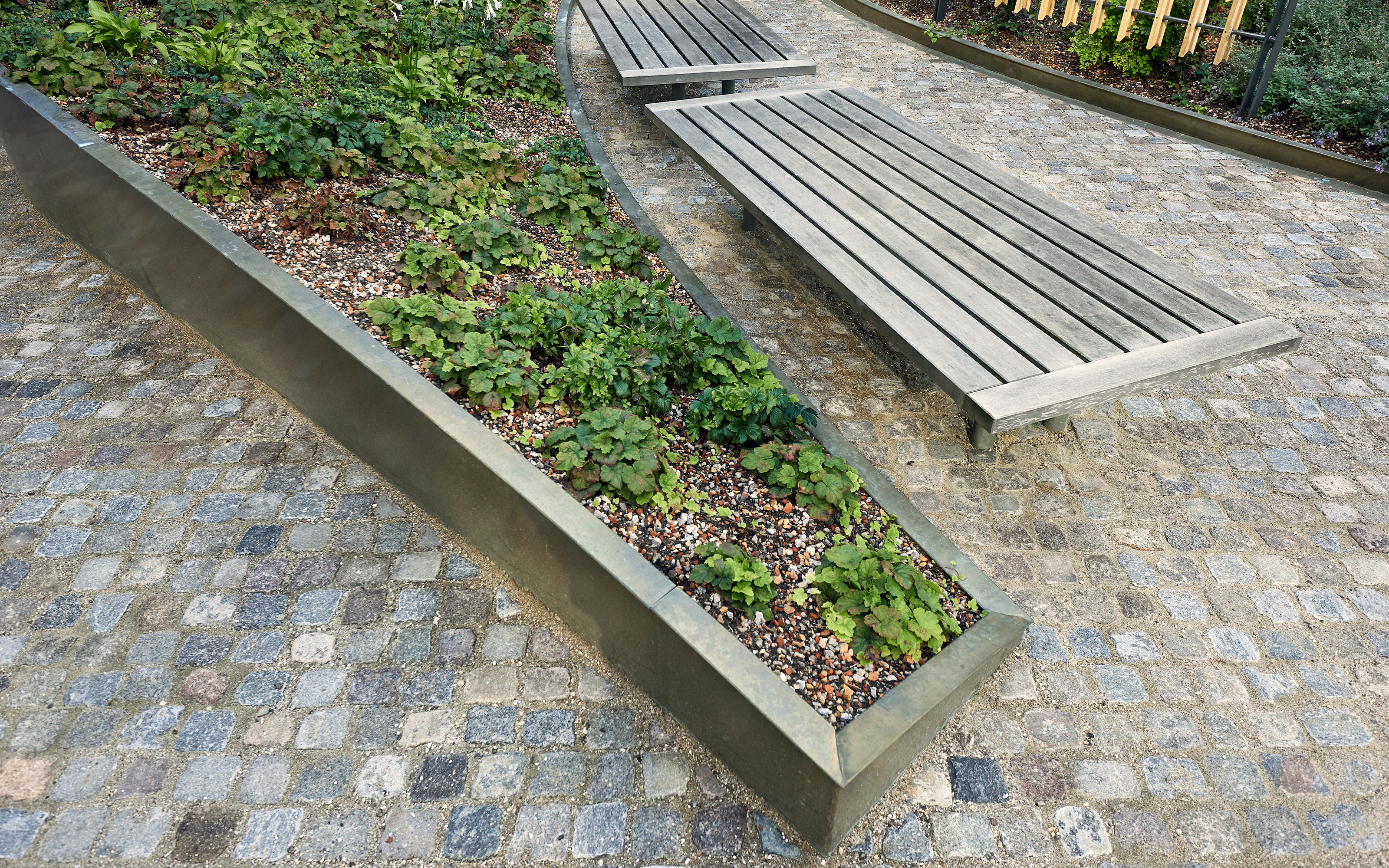 Bench and plant bed