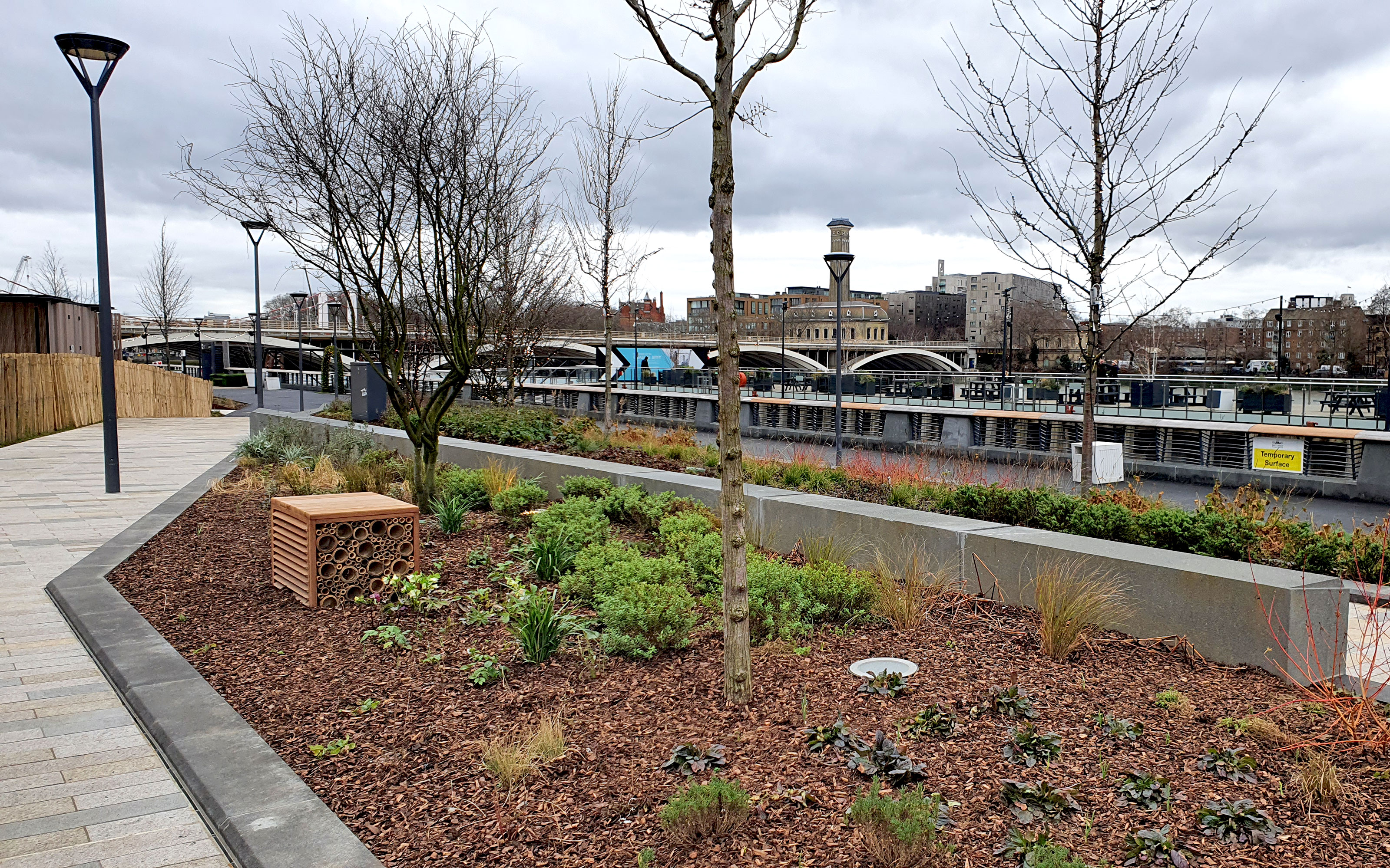 Walkways and plant beds