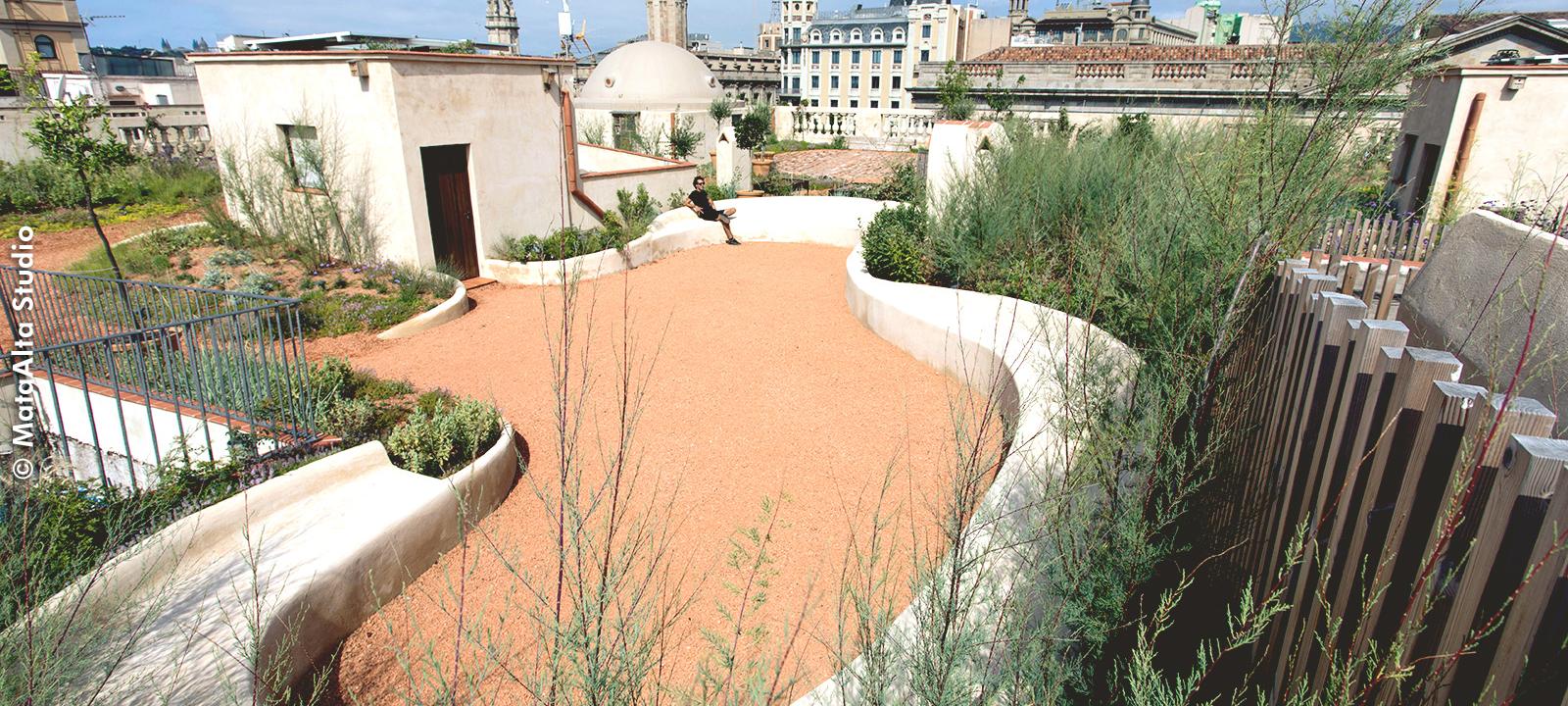 Roof garden with historical background