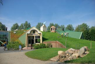 Mowing the lawn on a green roof