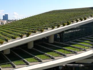 Terraced sloped green roofs