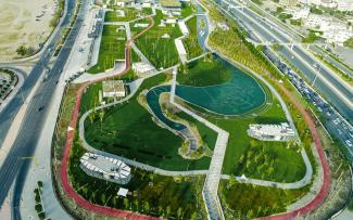 Bird's eye view of the Al Shaheed Park