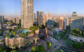 The city post-corona? The result can only be green when urban planners, climate researchers and health professionals work together. © Herbert Dreiseitl City with greenery on the ground and on the roofs