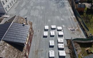 An underground garage roof sealed with a bitumen waterproofing membrane