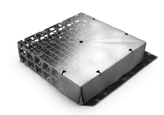 The “HydroSpacer HS 170” fleece covering absorbs water from the accumulated water and draws it upwards by capillary action. Fleece wrapping of the HydroSpacer